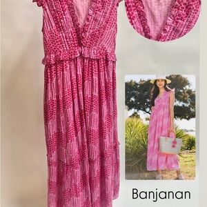 Banjanan Fuchsia and White Floral Dress